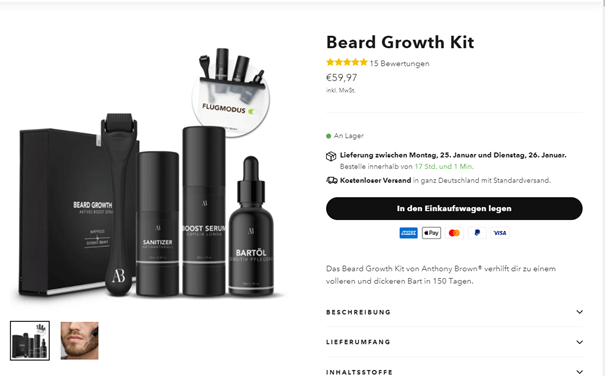 Anthony Brown Beard Growth Kit